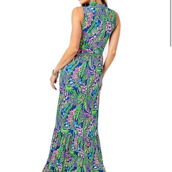 NWT Lilly Pulitzer Pearce Maxi Dress in Borealis Blue - Picture 5 of 12